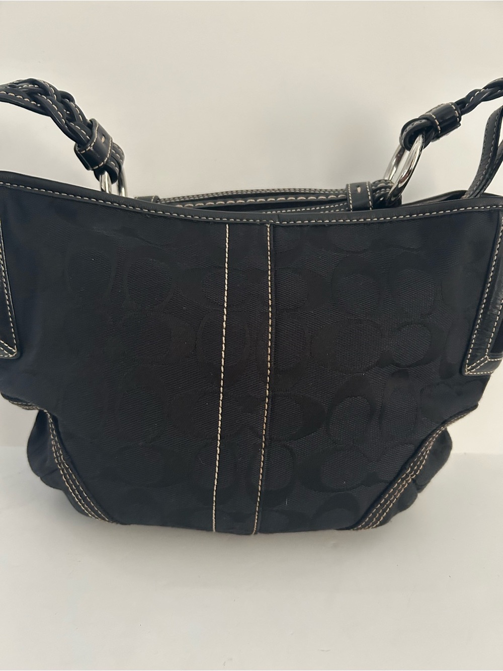 Coach Black Soho/Hampton Signature C Hobo Half Moon Bag Y2K - Picture 5 of 11